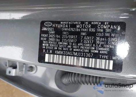 2021 Hyundai Kona Electric Limited from USA, damaged, VIN KM8K33AG7MU131367
